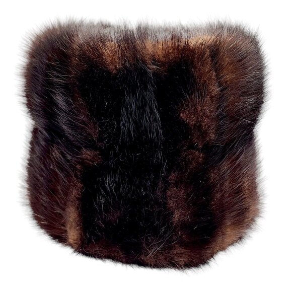 Vintage 1960s Mahogany Brown Mink Fur Cloche Hat Snow Bunny Old Hollywood Style - Picture 7 of 13